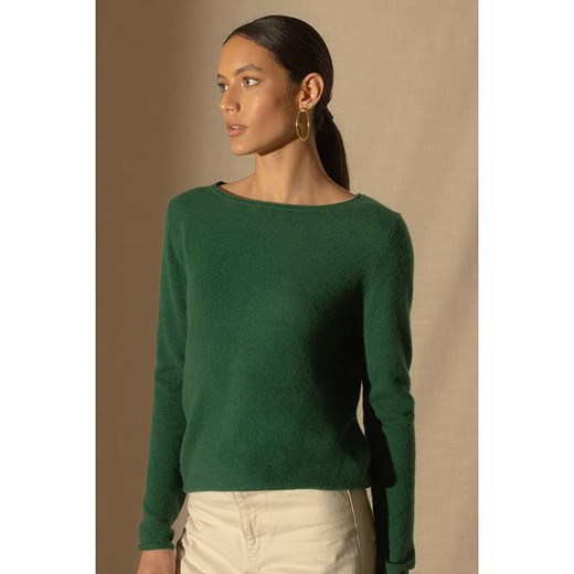 Perfect Cashmere Kaszmirowy sweter &quot;Megan&quot; w kolorze zielonym ze sklepu Limango Polska w kategorii Swetry damskie - zdjęcie 186723642
