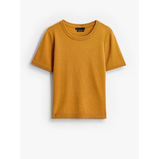 Mohito - Wełniany musztardowy sweter - musztardowy ze sklepu Mohito w kategorii Swetry damskie - zdjęcie 186724262