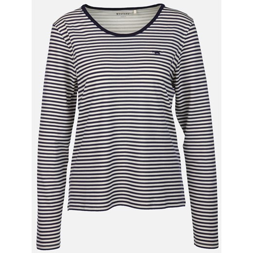 Damski Longsleeve Mustang Style Anna C Stripe Horizontal Stripe Navy 1015768 12661 ze sklepu YouNeedit.pl w kategorii Bluzki damskie - zdjęcie 186724750