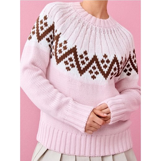 Sinsay - Sweter skandynawski z domieszką wełny - wielobarwny - id: 328FJ-MLC - marki Sinsay - 186725293 Sinsay - Sweter skandynawski z domieszką wełny - wielobarwny ze sklepu Sinsay w kategorii Swetry damskie - zdjęcie 186725293