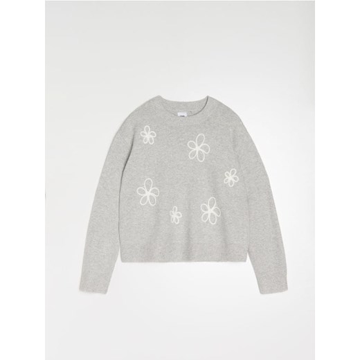 Sinsay - Sweter chunky z domieszką wełny - szary - id: 417FJ-9MM - marki Sinsay - 186725304 Sinsay - Sweter chunky z domieszką wełny - szary ze sklepu Sinsay w kategorii Swetry damskie - zdjęcie 186725304