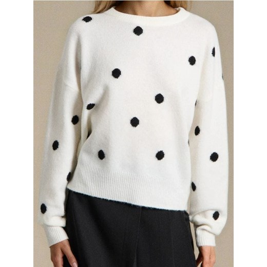 Sinsay - Sweter chunky w kropki z domieszką wełny - kremowy ze sklepu Sinsay w kategorii Swetry damskie - zdjęcie 186725311