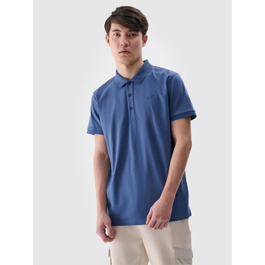 Męska koszulka polo 4F 4FWMM00TPTSM367 - niebieska ze sklepu Sportstylestory.com w kategorii T-shirty męskie - zdjęcie 186725621