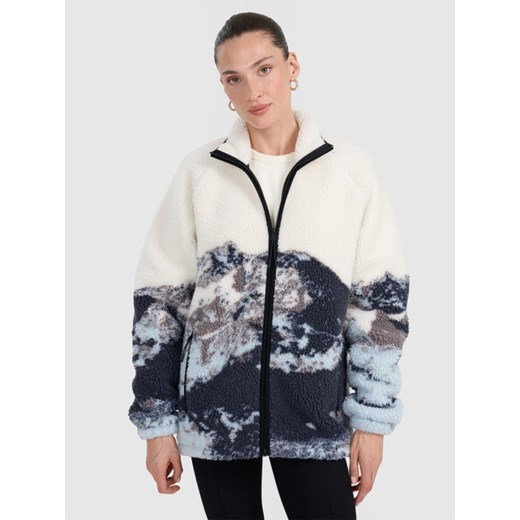 Polar rozpinany z nadrukiem uniseks 4F 4FWAW25TFLEU351 - multikolor ze sklepu Sportstylestory.com w kategorii Bluzy damskie - zdjęcie 186725681