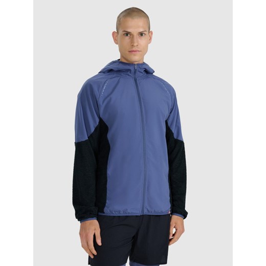 Męska bluza do biegania w terenie 4F 4FWAW25TFSWM582 - niebieska ze sklepu Sportstylestory.com w kategorii Bluzy męskie - zdjęcie 186725840