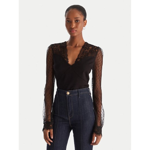 Morgan Bluzka 252-TARSILA Czarny Slim Fit ze sklepu MODIVO w kategorii Bluzki damskie - zdjęcie 186729400