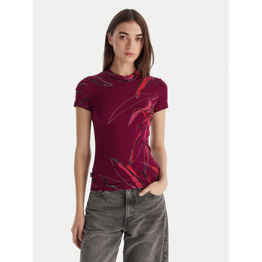 Desigual T-Shirt Lala 25WWTK16 Bordowy Regular Fit ze sklepu MODIVO w kategorii Bluzki damskie - zdjęcie 186729461