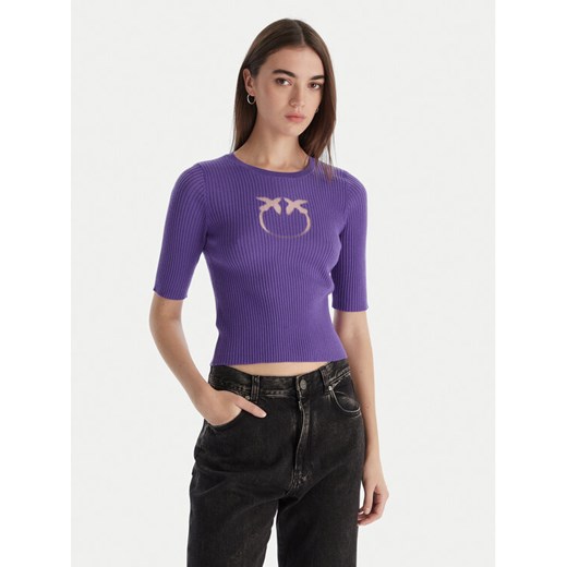 PINKO Bluzka Tritone Maglia 102017 A18M Fioletowy Slim Fit ze sklepu MODIVO w kategorii Bluzki damskie - zdjęcie 186729560