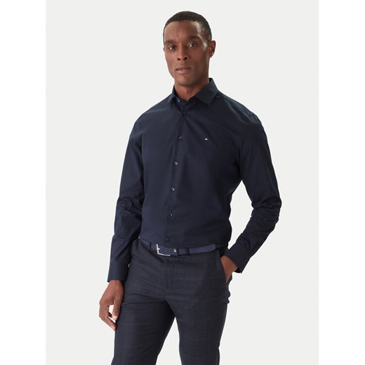 Tommy Hilfiger Koszula MW0MW38347 Granatowy Slim Fit ze sklepu MODIVO w kategorii Koszule męskie - zdjęcie 186732394