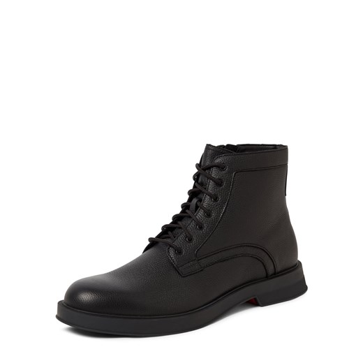 HUGO Skórzane buty - Lenner Mężczyźni skóra czarny wypukły wzór tkaniny - id: 779585-0001-00410 - marki Hugo Boss - 186733474 HUGO Skórzane buty - Lenner Mężczyźni skóra czarny wypukły wzór tkaniny ze sklepu vangraaf w kategorii Buty zimowe męskie - zdjęcie 186733474