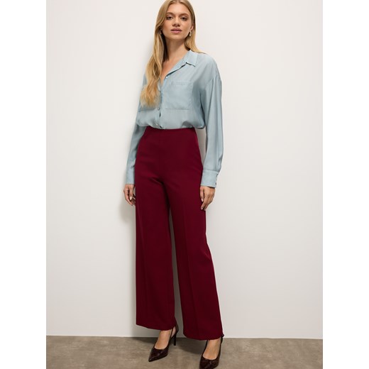 Mohito - Bordowe spodnie wide leg - kasztanowy ze sklepu Mohito w kategorii Spodnie damskie - zdjęcie 186734214