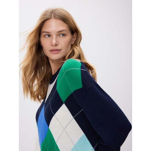 Reserved - Sweter z wełną - granatowy ze sklepu Reserved w kategorii Swetry damskie - zdjęcie 186734394