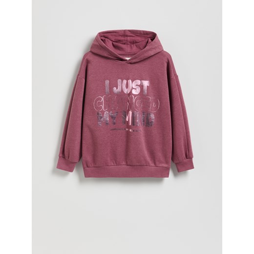 Reserved - Bluza z metalicznym nadrukiem - jasnofioletowy ze sklepu Reserved w kategorii Bluzy dziewczęce - zdjęcie 186734421