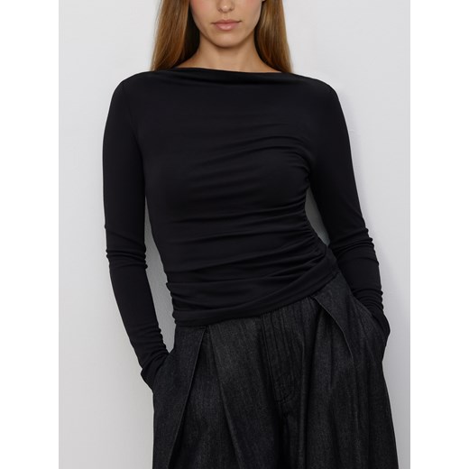 Reserved - Longsleeve z modalu - czarny ze sklepu Reserved w kategorii Bluzki damskie - zdjęcie 186734562