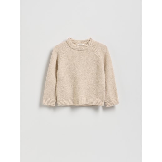 Reserved - Gładki sweter - beżowy ze sklepu Reserved w kategorii Swetry dziewczęce - zdjęcie 186734844