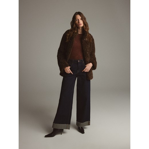 Reserved - Kurtka ze sztucznego baranka - brązowy Reserved M Reserved