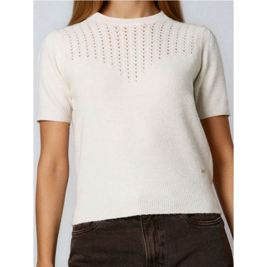 Sinsay - Bluzka z domieszką wełny - kremowy ze sklepu Sinsay w kategorii Bluzki damskie - zdjęcie 186735620