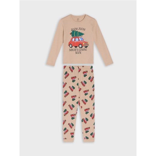 Sinsay - Bawełniana piżama dwuczęściowa z motywem świątecznym - beżowy - id: 936EV-08X - marki Sinsay - 186735674 Sinsay - Bawełniana piżama dwuczęściowa z motywem świątecznym - beżowy ze sklepu Sinsay w kategorii Piżamy dziecięce - zdjęcie 186735674