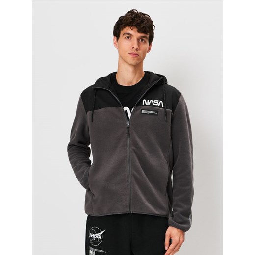 Sinsay - Bluza zip hoodie NASA - szary ze sklepu Sinsay w kategorii Bluzy męskie - zdjęcie 186735680