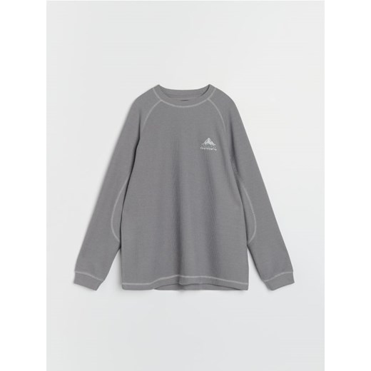 Sinsay - Prążkowana bluza crewneck - szary ze sklepu Sinsay w kategorii Bluzy męskie - zdjęcie 186735684