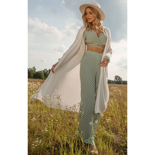 F1279 długi kardigan z wełną, Kolor ecru, Rozmiar 36/38, Fobya ze sklepu Primodo w kategorii Swetry damskie - zdjęcie 186736130