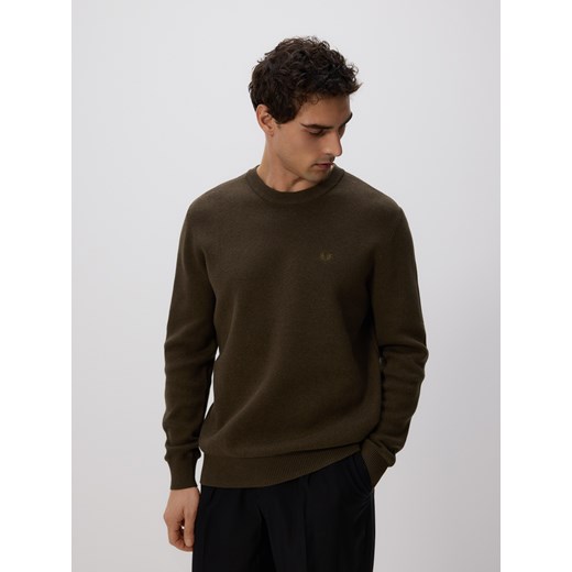 Reserved - Sweter z haftem - zielony - id: 060FR-87M - marki Reserved - 186736860 Reserved - Sweter z haftem - zielony ze sklepu Reserved w kategorii Swetry męskie - zdjęcie 186736860