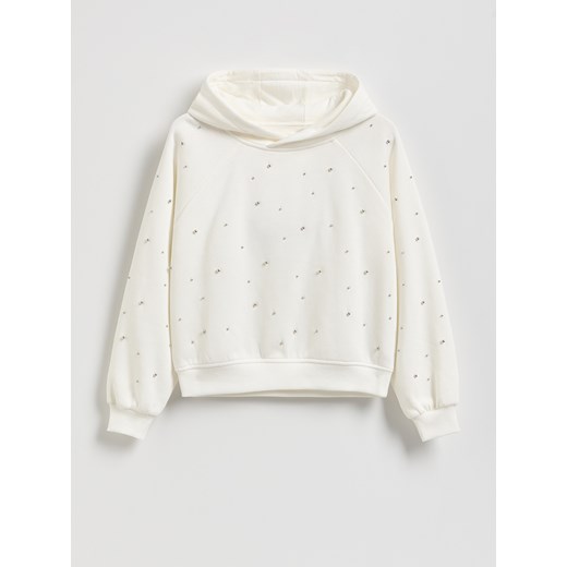 Reserved - Bluza z aplikacjami - złamana biel ze sklepu Reserved w kategorii Bluzy dziewczęce - zdjęcie 186737023