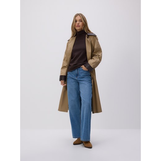 Reserved - Jeansy wide leg z wysokim stanem - niebieski Reserved 42 Reserved