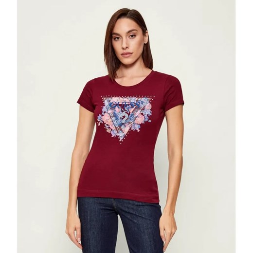 GUESS T-shirt PEONY | Slim Fit ze sklepu Gomez Fashion Store w kategorii Bluzki damskie - zdjęcie 186737963