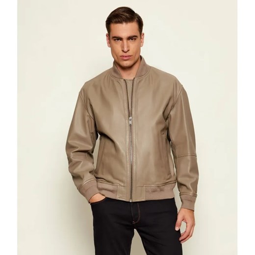 BOSS ORANGE Skórzana kurtka bomber Jobrice | Straight fit ze sklepu Gomez Fashion Store w kategorii Kurtki męskie - zdjęcie 186737972