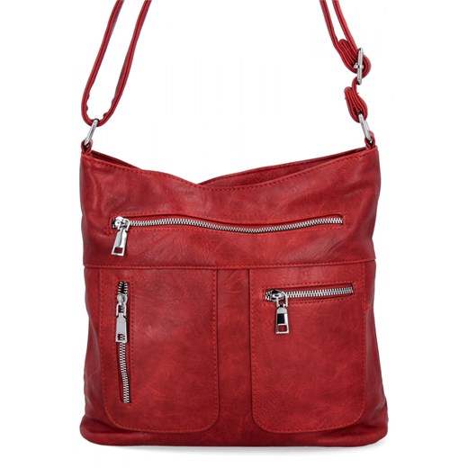 Uniwersalna Torebka Damska Listonoszka firmy Herisson 13K392 Ciemno Czerwona ze sklepu PaniTorbalska w kategorii Torby Shopper bag - zdjęcie 186738420