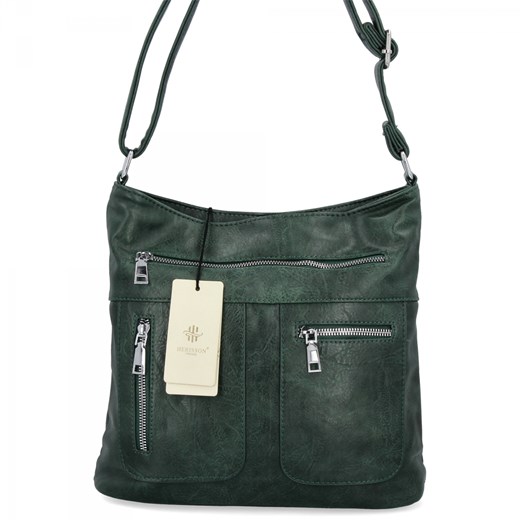 Uniwersalna Torebka Damska Listonoszka firmy Herisson 13K392 Butelkowa Zieleń Herisson One Size PaniTorbalska wyprzedaż