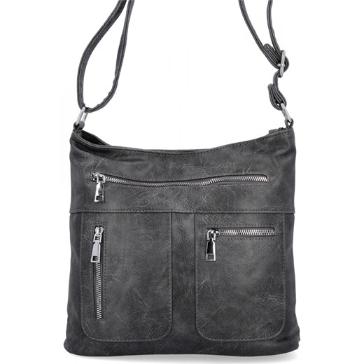 Uniwersalna Torebka Damska Listonoszka firmy Herisson 13K392 Szara ze sklepu PaniTorbalska w kategorii Listonoszki - zdjęcie 186738462