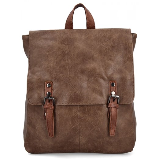 Plecak Damski w Stylu Vintage firmy Herisson 17B336 Ziemisty - id: 107563 - marki Herisson - 186738511 Plecak Damski w Stylu Vintage firmy Herisson 17B336 Ziemisty ze sklepu PaniTorbalska w kategorii Plecaki - zdjęcie 186738511