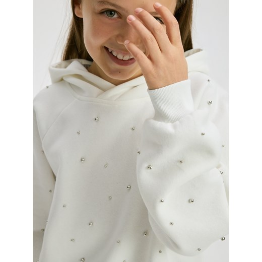 Reserved - Bluza z aplikacjami - złamana biel ze sklepu Reserved w kategorii Bluzy dziewczęce - zdjęcie 186739163