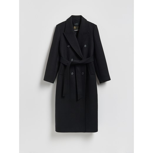Reserved - Płaszcz z wełną Manteco - czarny ze sklepu Reserved w kategorii Płaszcze damskie - zdjęcie 186739513