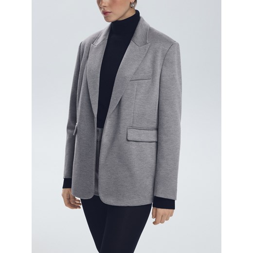 Reserved - Marynarka z wiskozą - jasnoszary ze sklepu Reserved w kategorii Marynarki damskie - zdjęcie 186739534