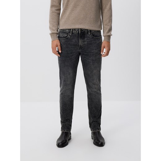 Reserved - Jeansy slim z efektem sprania - czarny ze sklepu Reserved w kategorii Jeansy męskie - zdjęcie 186739600