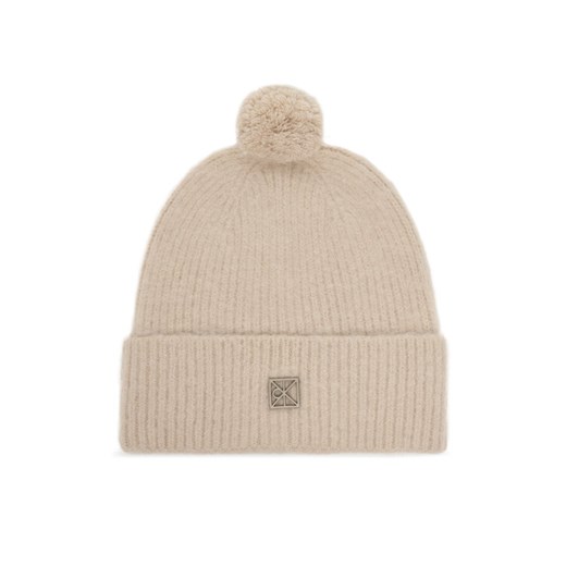 Calvin Klein Czapka Emblem Brushed LV04D8067G Beżowy ze sklepu MODIVO w kategorii Czapki zimowe damskie - zdjęcie 186740951