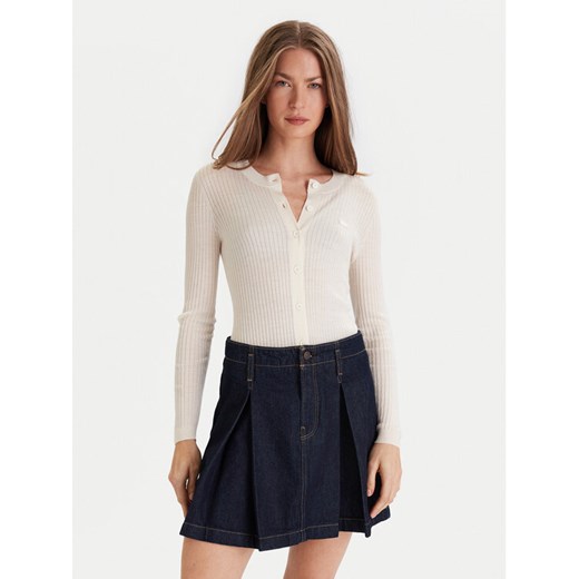 Lacoste Kardigan AF4141 Écru Slim Fit ze sklepu MODIVO w kategorii Swetry damskie - zdjęcie 186740992