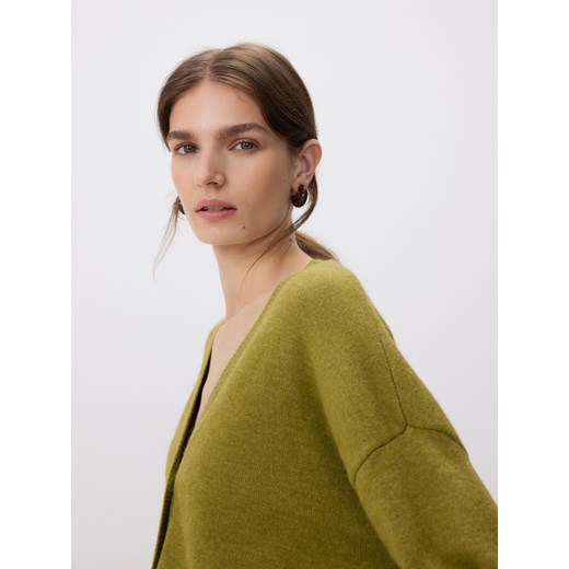 Reserved - Rozpinany kardigan - oliwkowy ze sklepu Reserved w kategorii Swetry damskie - zdjęcie 186741881