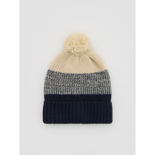 Reserved - Prążkowana czapka z pomponem - wielobarwny ze sklepu Reserved w kategorii Czapki dziecięce - zdjęcie 186742404