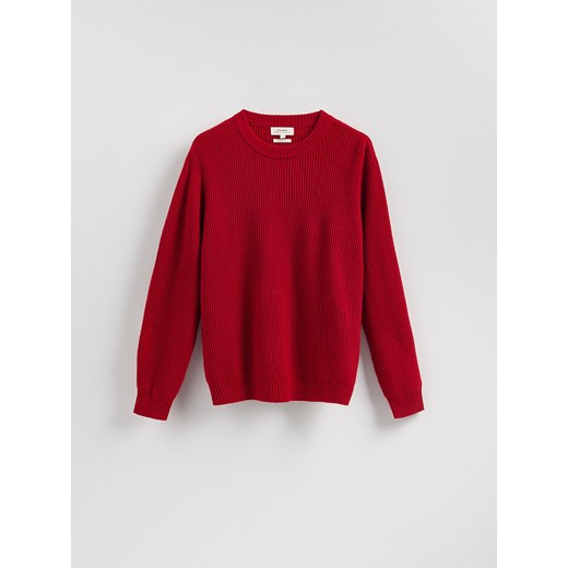 Reserved - Sweter z wełną - czerwony ze sklepu Reserved w kategorii Swetry męskie - zdjęcie 186742423