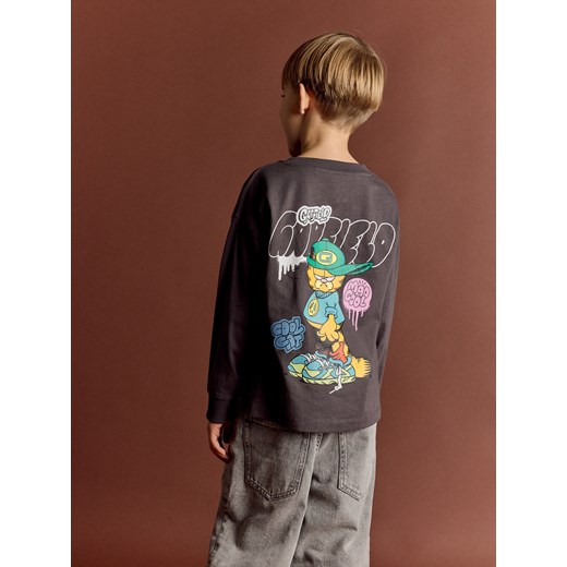 Reserved - Longsleeve GARFIELD - ciemnoszary Reserved 122 (6-7 lat) Reserved