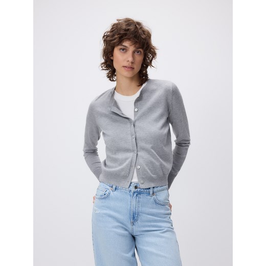 Reserved - Rozpinany kardigan z wiskozą - szary ze sklepu Reserved w kategorii Swetry damskie - zdjęcie 186742750