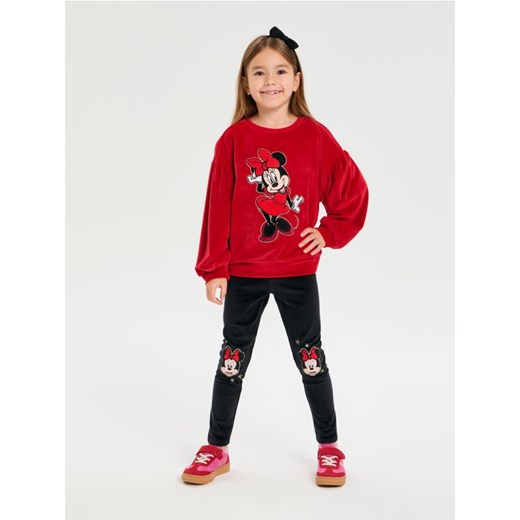 Sinsay - Legginsy z welurowym wykończeniem Minnie Mouse - czarny - id: 168GA-99X - marki Sinsay - 186743991 Sinsay - Legginsy z welurowym wykończeniem Minnie Mouse - czarny ze sklepu Sinsay w kategorii Spodnie dziewczęce - zdjęcie 186743991
