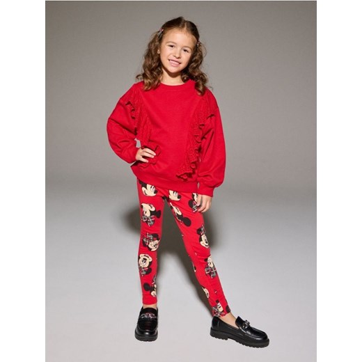 Sinsay - Bawełniane legginsy ze wzorkiem Minnie Mouse - czerwony ze sklepu Sinsay w kategorii Spodnie dziewczęce - zdjęcie 186743992