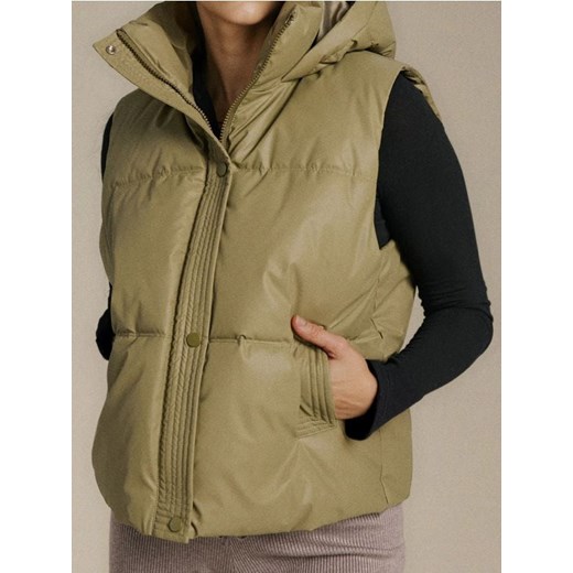 Sinsay - Kamizelka z kapturem - zielony ze sklepu Sinsay w kategorii Kamizelki damskie - zdjęcie 186744090