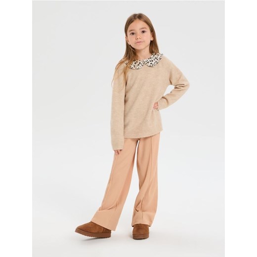 Sinsay - Prążkowane spodnie wide leg - wielobarwny ze sklepu Sinsay w kategorii Spodnie dziewczęce - zdjęcie 186744150