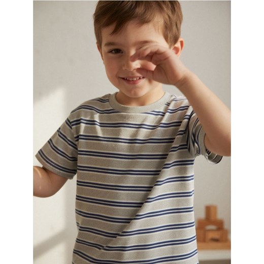 Sinsay - Koszulka w paski - szary ze sklepu Sinsay w kategorii T-shirty chłopięce - zdjęcie 186744152